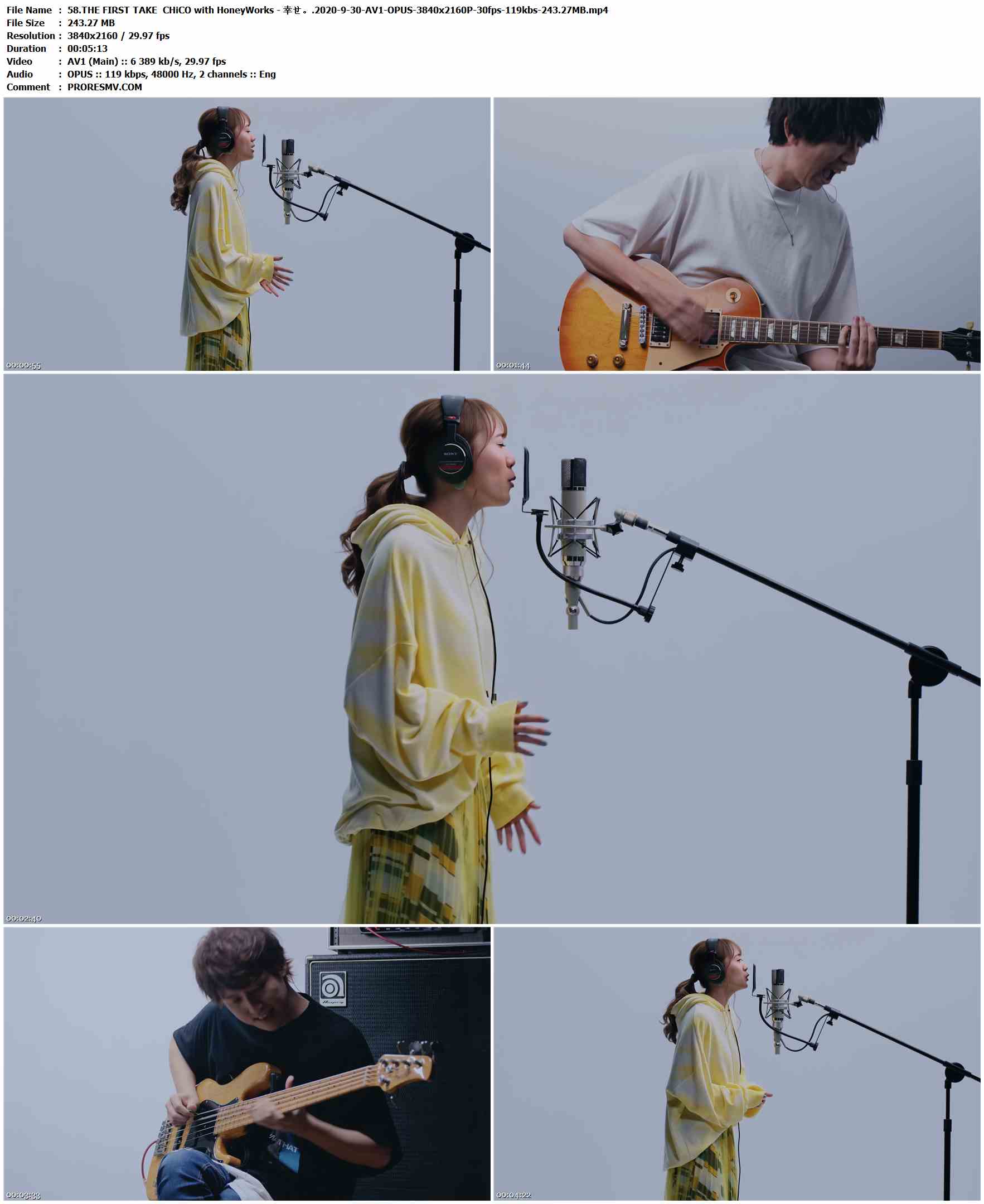 58.THE FIRST TAKE CHiCO with HoneyWorks - 幸せ。.2020-9-30-AV1-OPUS-3840x2160P-30fps-119kbs-243.27MB官方MV_高清MV